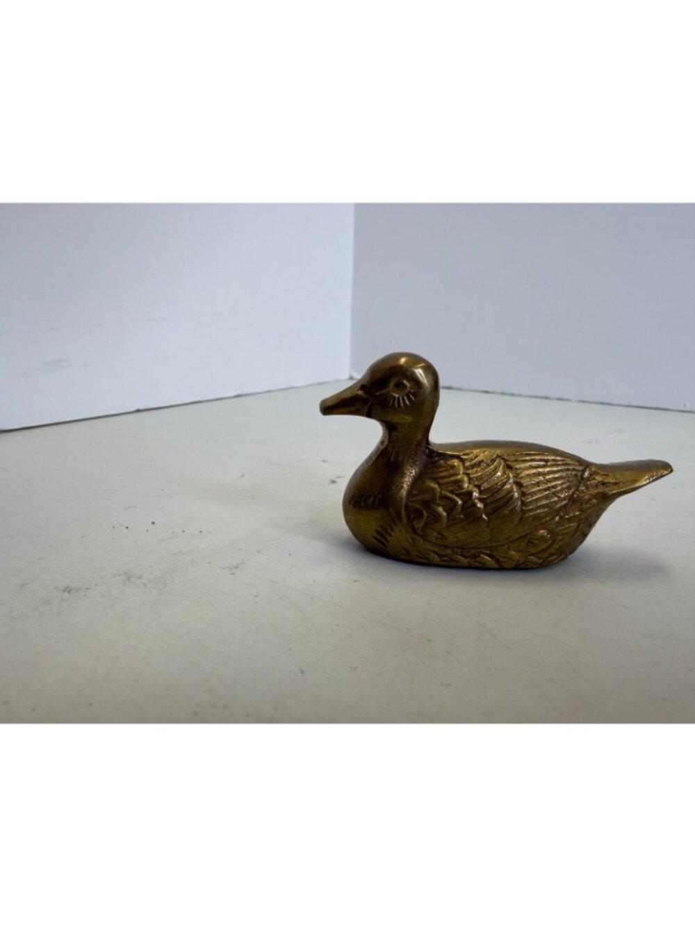 Brass Duck Paperweight 3 1/2" Statue Art Display - Picture 3 of 9